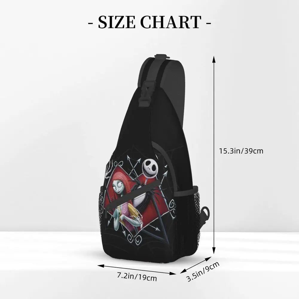 Custom Halloween Skull Jack Sling Crossbody Backpack Men Tim Burton Christmas Horror Movie Shoulder Chest Bag for Hiking