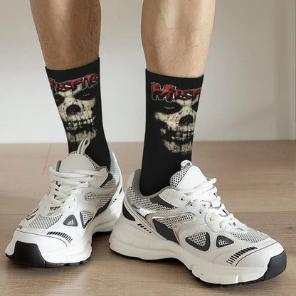 Misfits Skull Funny Socks for Men Women Male Unisex Crazy Street Style Printed Happy Crew Sock with Print Summer