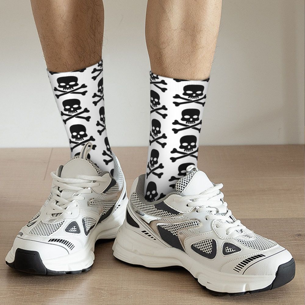 Funny Happy Men's Socks Mexican Skull Vintage Harajuku Skeleton Skull Bone Hip Hop Seamless Crew Crazy Sock Gift Pattern Printed