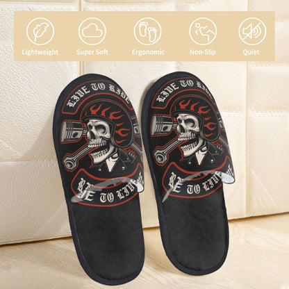 Personalized Mexican Day Of The Dead Skull Comfy Scuff Memory Foam Slippers Women Halloween Bedroom House Shoes