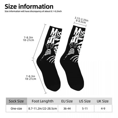 Misfits Skull Funny Socks for Men Women Male Unisex Crazy Street Style Printed Happy Crew Sock with Print Summer