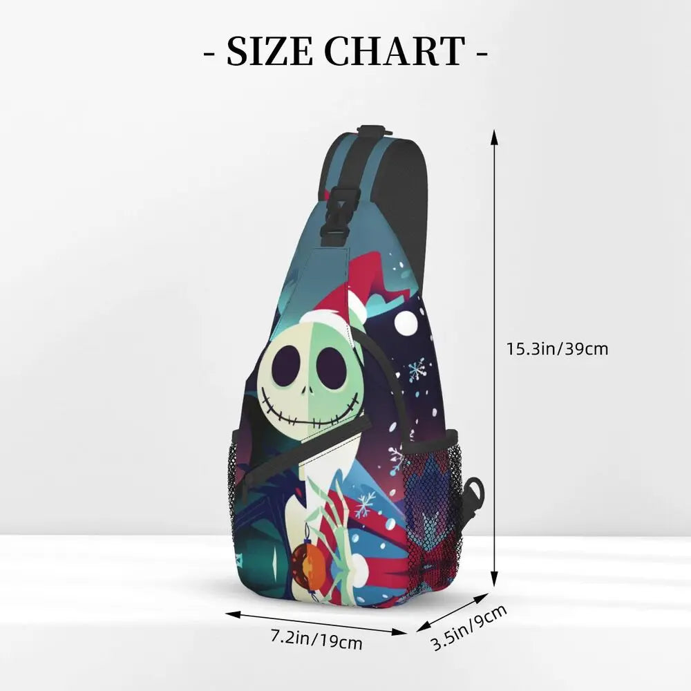 Custom Halloween Skull Jack Sling Crossbody Backpack Men Tim Burton Christmas Horror Movie Shoulder Chest Bag for Hiking