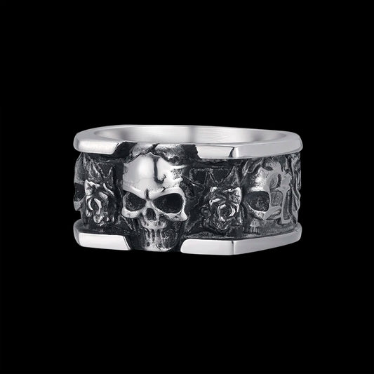 Style Stainless Steel Gothic Accessories Lost Skull Ring Anel Masculino Punk Jewelry Gift OSR731