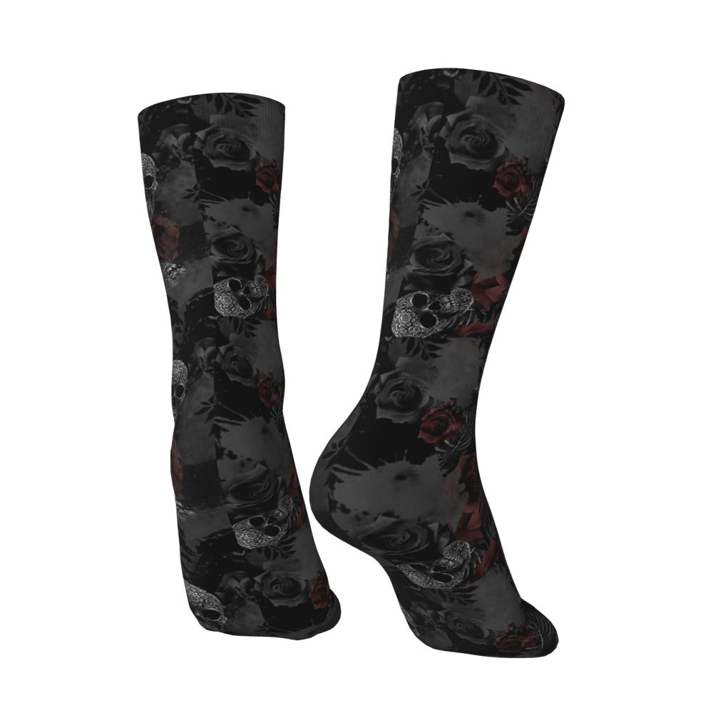 Skull Flowers Socks Gym 3D Print Boy Girls Mid-calf Sock