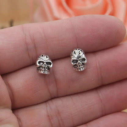 Stainless Steel Earrings Punk Style Black Eye Skull Stud Earrings Motorcycle Party Cool Earrings Hip Hop Jewelry Accessories