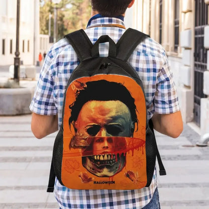 Lucifer Grim Reaper Laptop Backpack Women Men Casual Bookbag for College School Students Halloween Scary Skull Bag