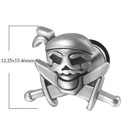 1PC Surgical Steel Skull Ear Stud Demon Skeleton Earrings Men Hiphop Style Prevent Allergy Ear Piercing Jewelry