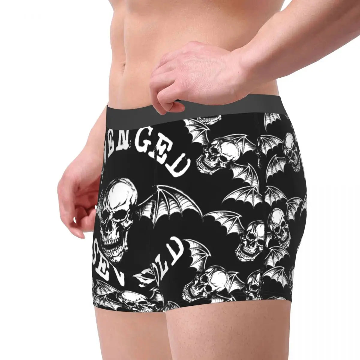 Avenged Sevenfold Deathbat Halloween Horror Skull Underpants Breathbale Panties Male Underwear Print Shorts Boxer Briefs