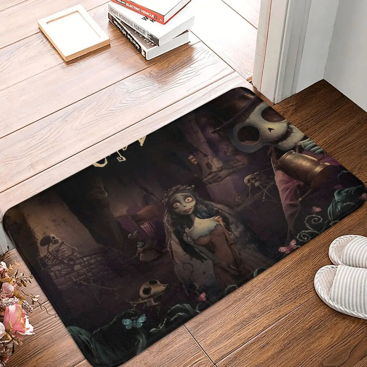 Tim Burton's Corpse Bride Bath Mat Victor And Emily Doormat Kitchen Carpet Outdoor Rug Home Decoration