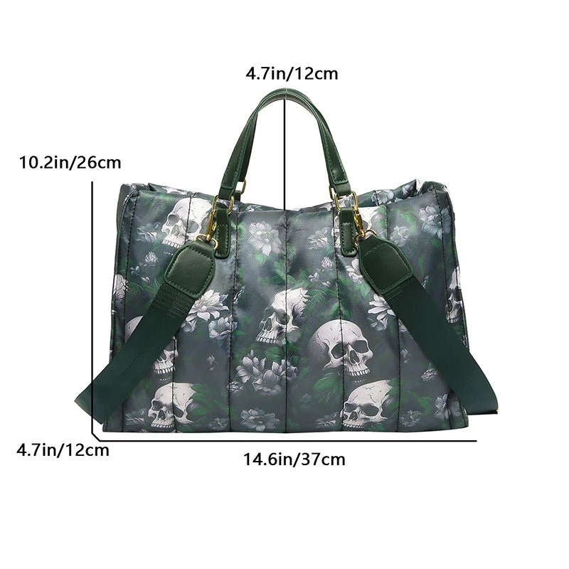 Tote Bags for Women Skull Design Female Luxury Shoulder Bag Square Handbag for Business Travel Casual Trend