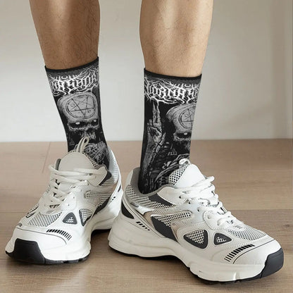 Autumn Winter Fashion Unisex Lorna Shore Deathcore Skull Socks Breathable Skateboard Socks