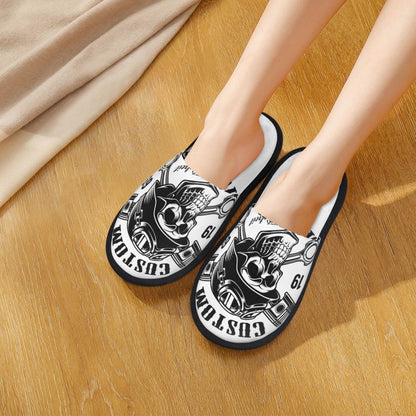 Personalized Mexican Day Of The Dead Skull Comfy Scuff Memory Foam Slippers Women Halloween Bedroom House Shoes