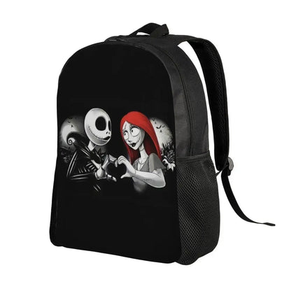 Custom Nightmare Before Christmas Backpacks for Men Women School College Student Bookbag Skellington Halloween Skull Bags