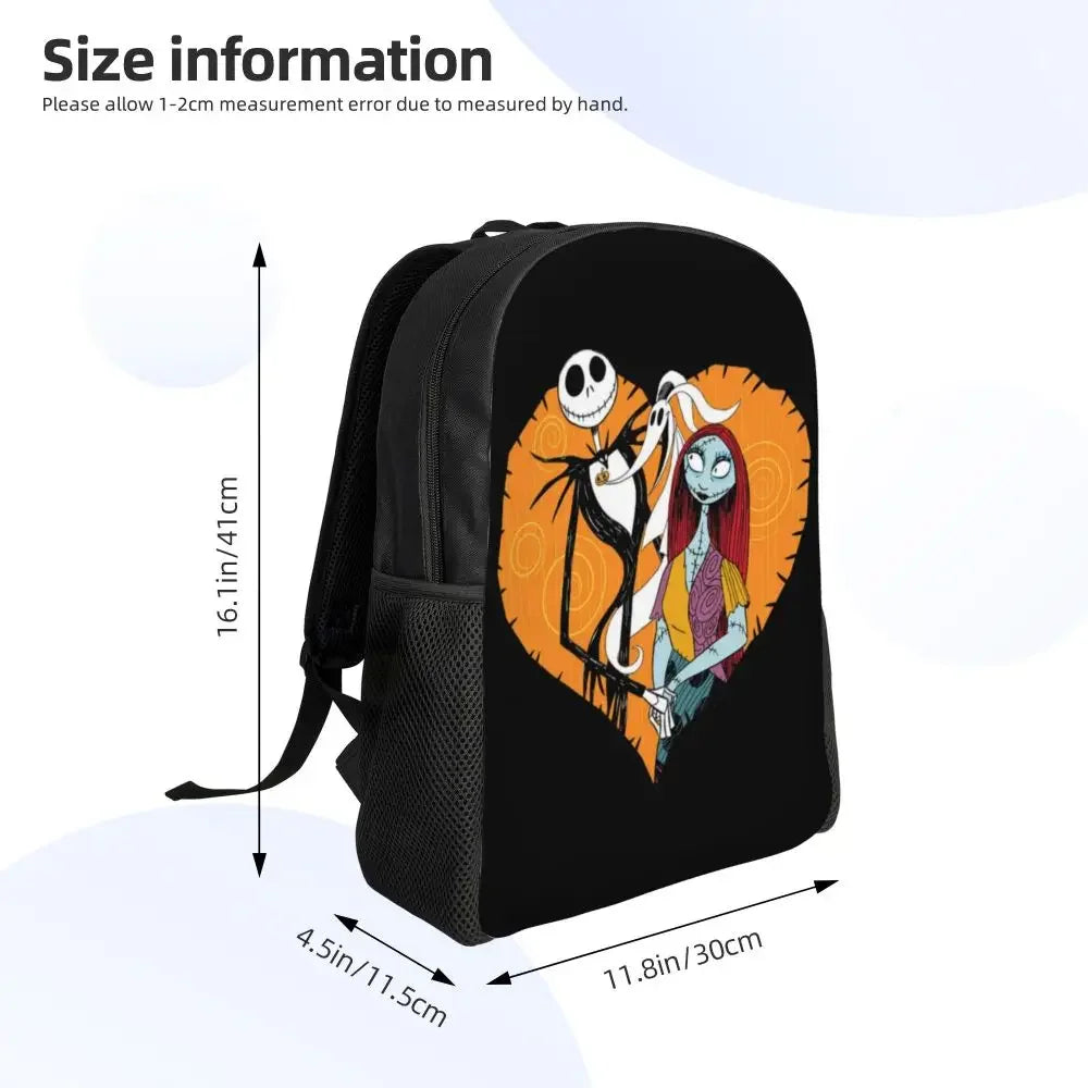 Custom Nightmare Before Christmas Backpacks for Men Women School College Student Bookbag Skellington Halloween Skull Bags