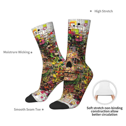 Funny Happy Men's Socks Mexican Skull Vintage Harajuku Skeleton Skull Bone Hip Hop Seamless Crew Crazy Sock Gift Pattern Printed