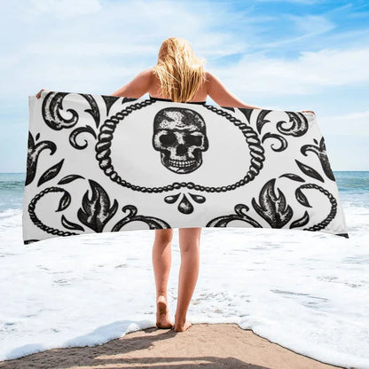 Black Witch Skull Moon Divination Beach Towel Household Item Bathroom Accessories Microfiber Bath Towels Mat Yoga Women Men Gift