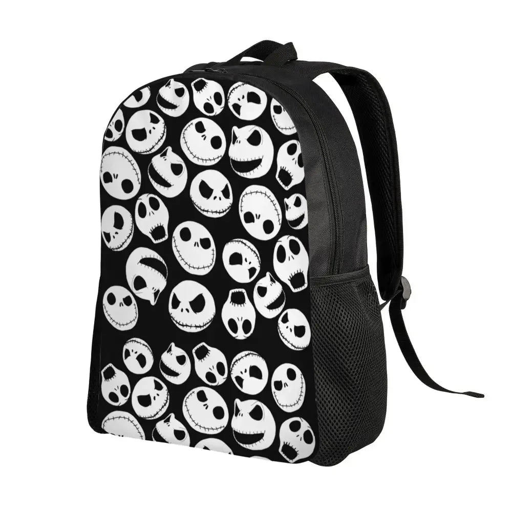 Custom Nightmare Before Christmas Backpacks for Men Women School College Student Bookbag Skellington Halloween Skull Bags