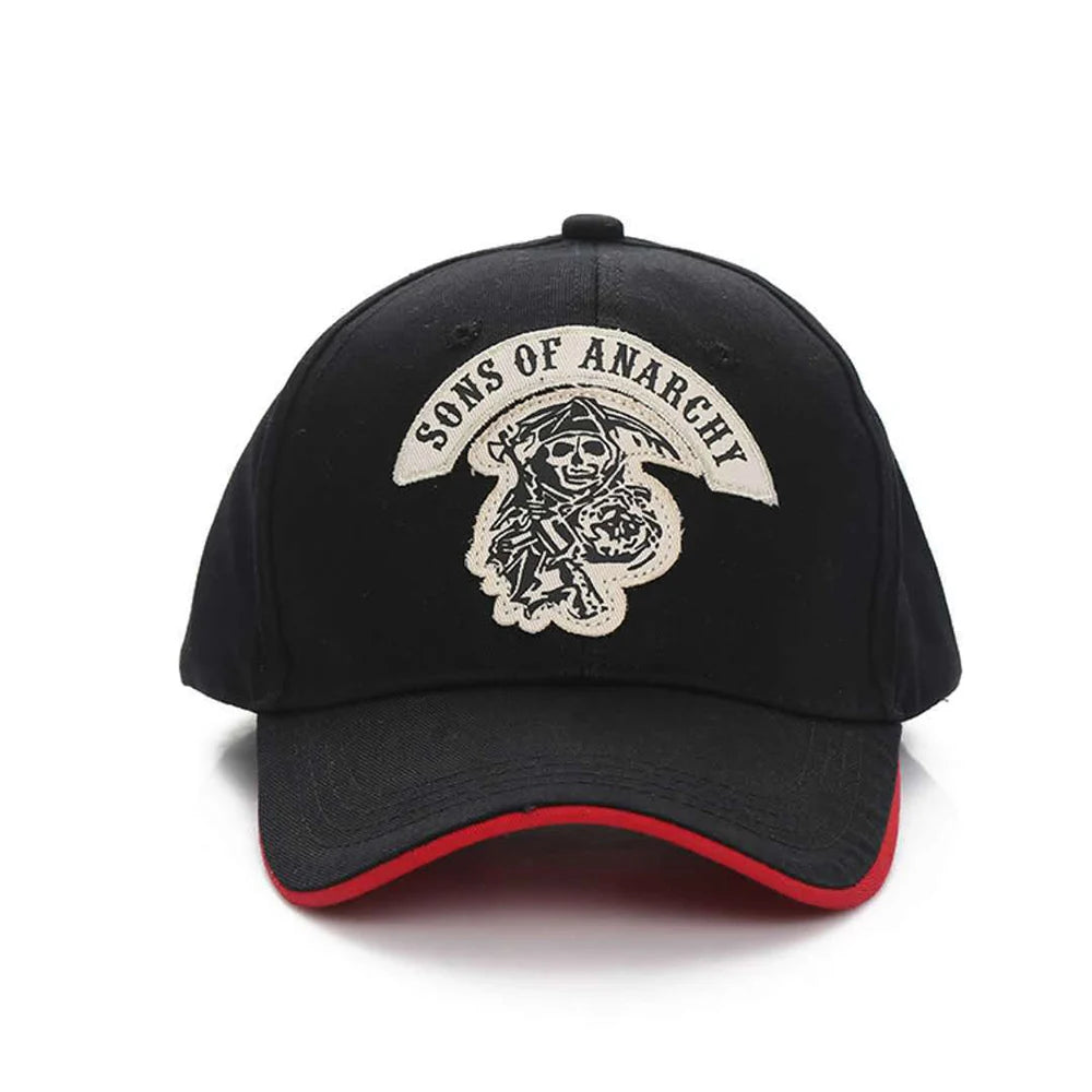 New Arrival Men Women Baseball Cap SOA Sons Of Anarchy Anime Snapback Skull Embroidery Hip Hop GP Moto Racing Sport Dad Hat H043