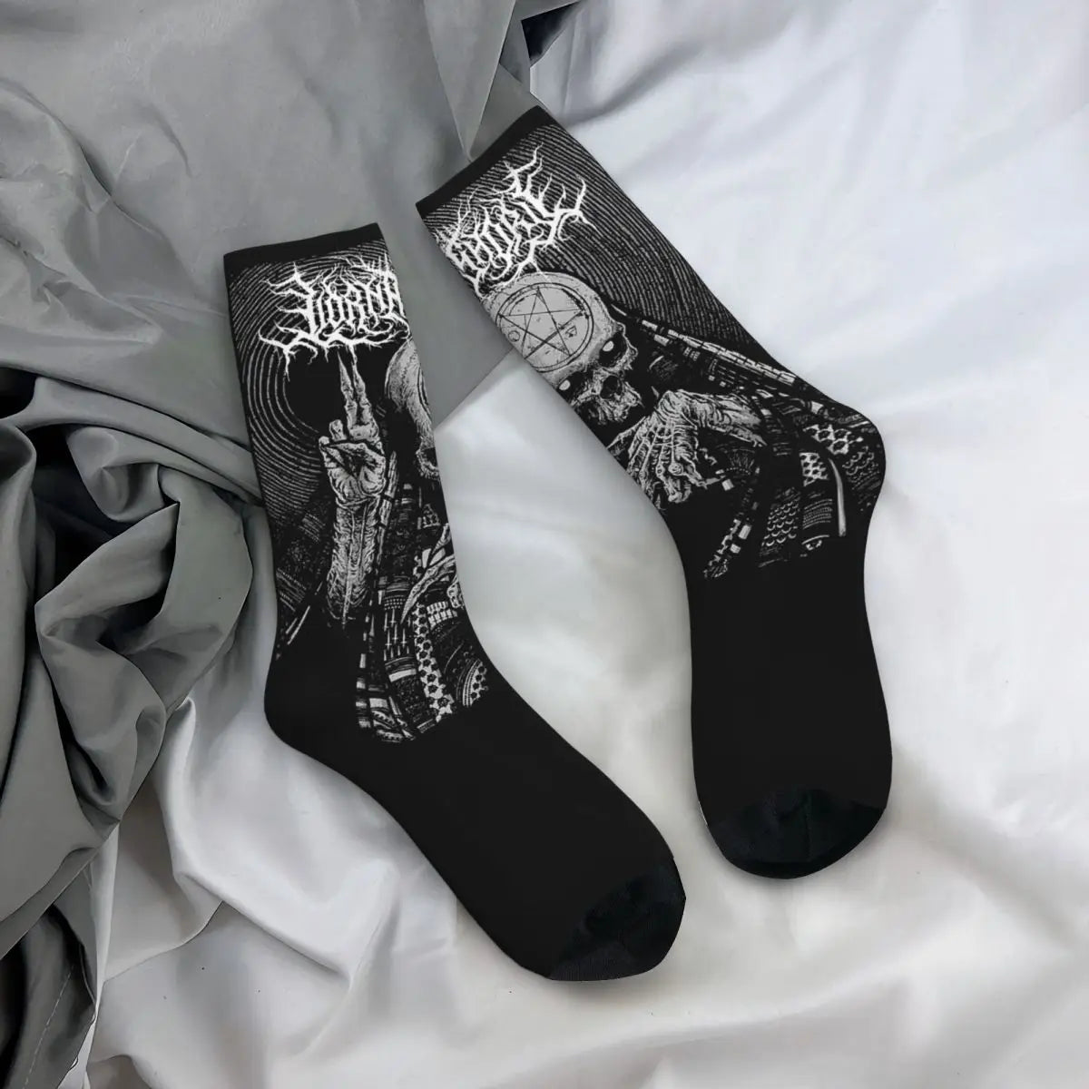 Autumn Winter Fashion Unisex Lorna Shore Deathcore Skull Socks Breathable Skateboard Socks