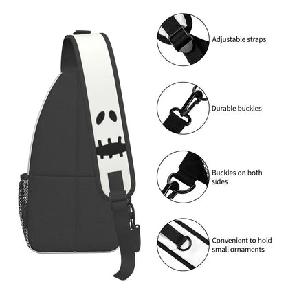 Custom Halloween Skull Jack Sling Crossbody Backpack Men Tim Burton Christmas Horror Movie Shoulder Chest Bag for Hiking