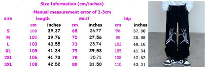 Women's Jeans Vintage Embroidered Skull Beaded Y2K Pants Ladies High Waist Jeans Casual Denim trousers Pantalon Femme