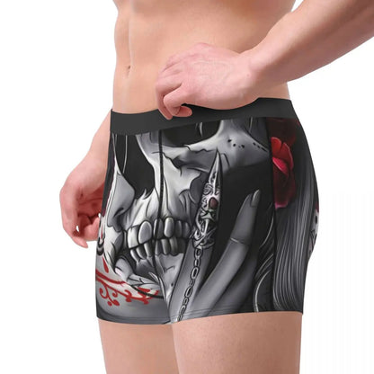 Sexy Boxer Sugar Skull Shorts Panties Men Underwear Day of the Dead Polyester Underpants for Male S-XXL