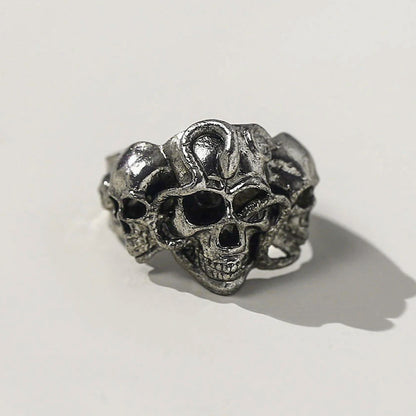 Retro Domineering Skull Ring For Men New Fashion Personalized Single Design Opening Is Adjustable Ring Jewelry