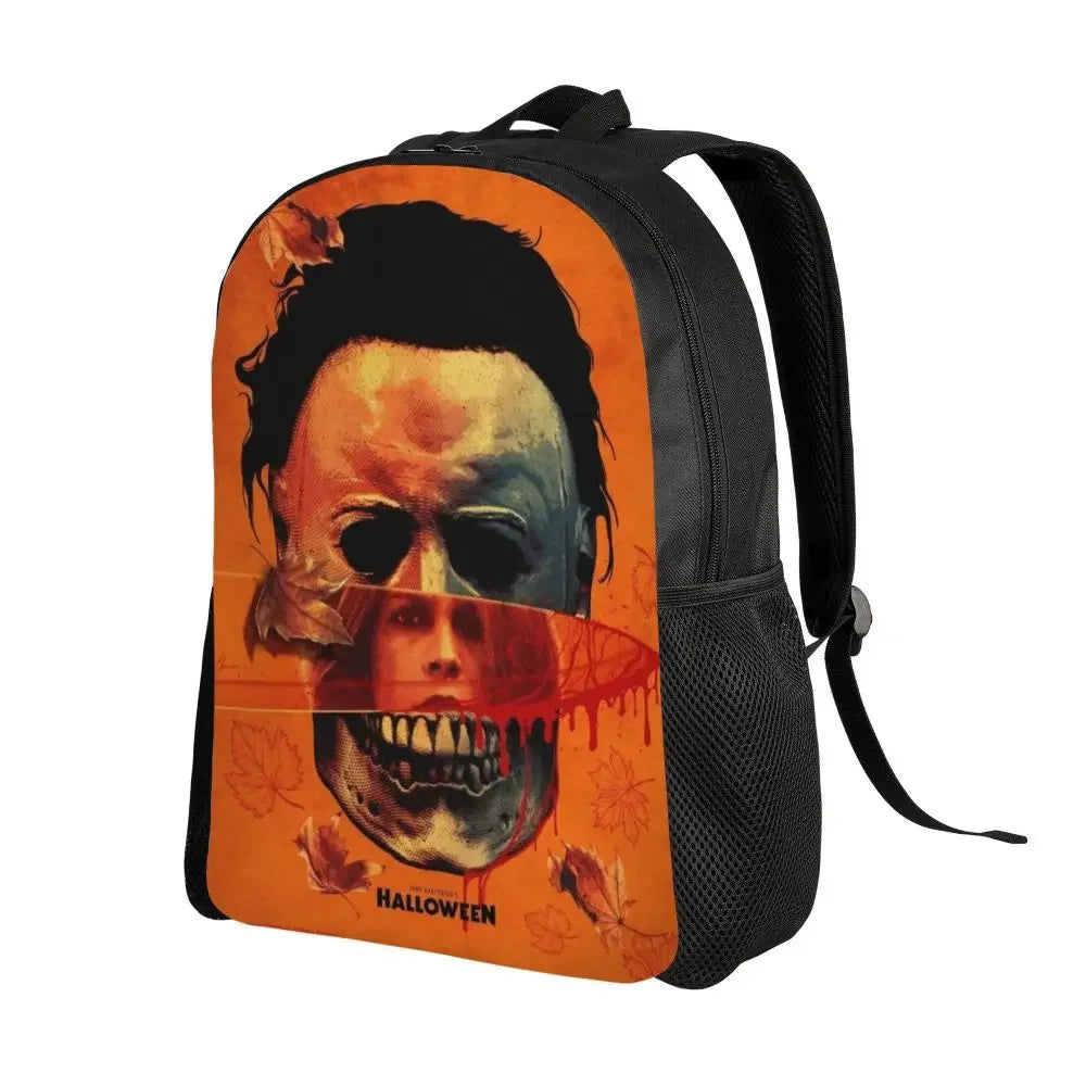 Lucifer Grim Reaper Laptop Backpack Women Men Casual Bookbag for College School Students Halloween Scary Skull Bag