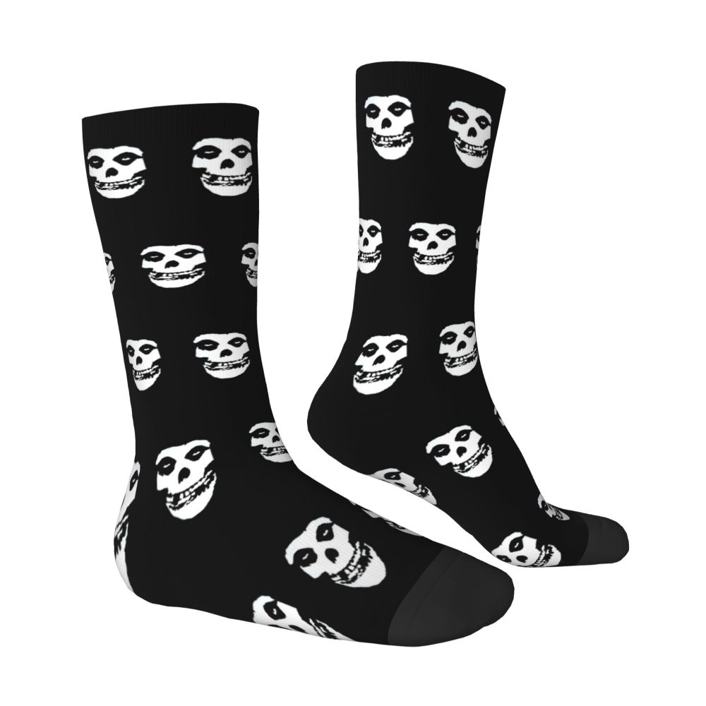 Winter Warm Fashion Men's Women's Misfits Skull Socks Sweat Absorbing Basketball Socks