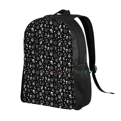 Goth Gothic Black Skull Stylish Backpack for Women Men, Durable College Book Bag for Outdoor Sports Hiking Camping Travel