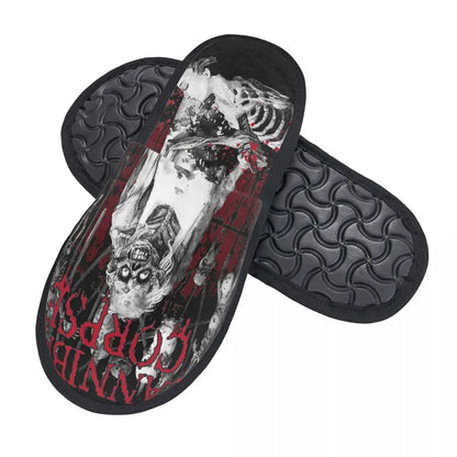 Cannibal Corpse Heavy Metal Band Home Cotton Slippers Non Slip Horror Soft Memory Foam Slides Indoor