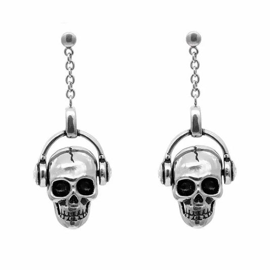 Personality Trend Jewelry Punk Hip-Hop Skull Pendant Earrings Design Fashion Men's Jewelry Party Earrings