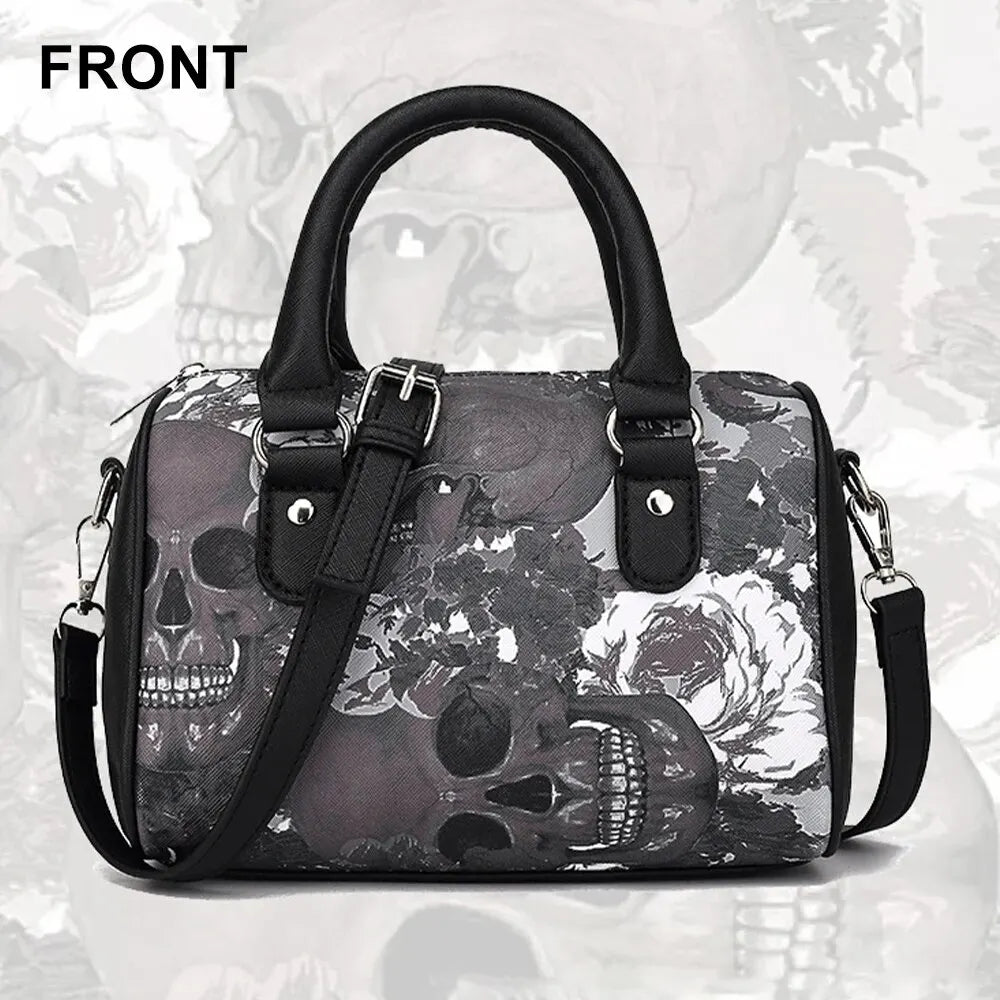 Y2K Women Bag Skull Handbags for Women Crossbody Bag PU Leather Retro Shoulder Bag Large Capacity Satchel