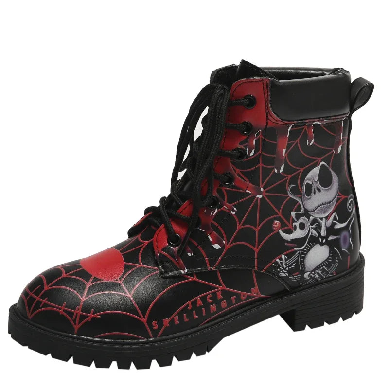 Individuality Colored Spider Short Boots Women  Fashion Graffiti Warm Leather Boots Banquet Comfortable Sports Leisure 2024