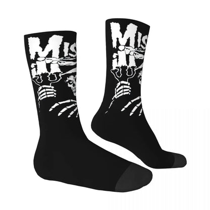 Misfits Skull Funny Socks for Men Women Male Unisex Crazy Street Style Printed Happy Crew Sock with Print Summer