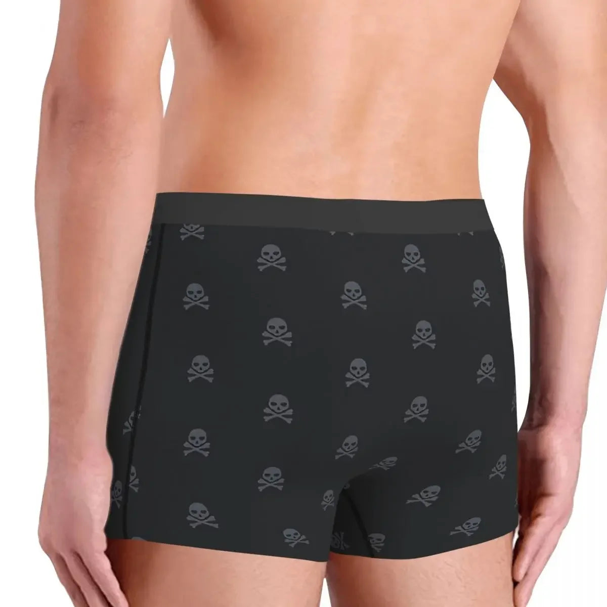 Crossbones Skeleton Skull Bone Underpants Cotton Panties Men's Underwear Print Shorts Boxer Briefs