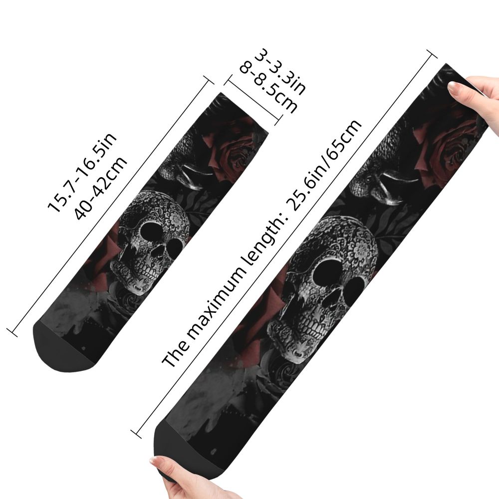 Funny Happy Men's Socks Mexican Skull Vintage Harajuku Skeleton Skull Bone Hip Hop Seamless Crew Crazy Sock Gift Pattern Printed