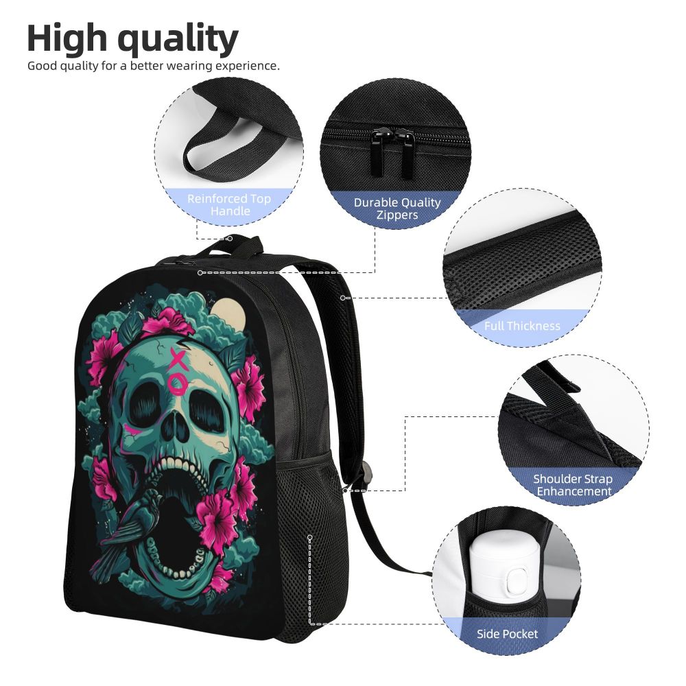 Skull Eyes Travel Backpack Women Men School Laptop Bookbag Halloween College Student Daypack Bags