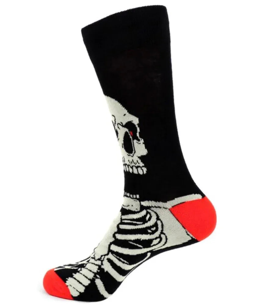 Novelty Halloween Skull Gothic Skeleton Bones Crew Socks Unisex Cotton Fashion Creative Men Women Stockings Street Socks Gifts