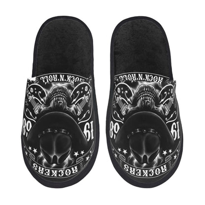 Personalized Mexican Day Of The Dead Skull Comfy Scuff Memory Foam Slippers Women Halloween Bedroom House Shoes