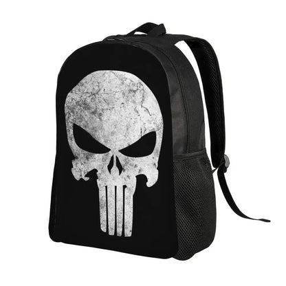 Customized Superhero Backpack Men Women Basic Bookbag for College School Punisher Skull Symbol Bags