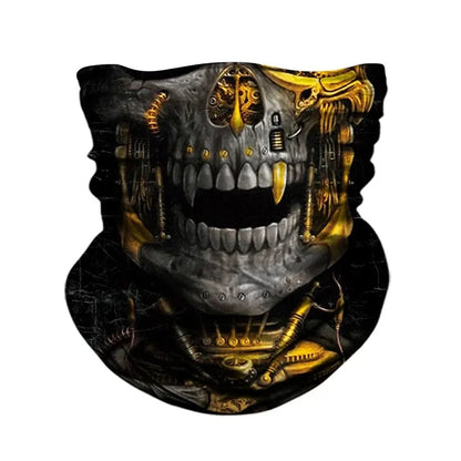 3D Skull Skeleton Balaclava Seamless Motorcycle Neck Face Shield Mask Scarf Bicycle Hunting Outdoor Anti-UV Bandana Headband