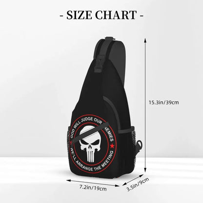 Vintage Skeleton Punishers Skull Crossbody Sling Backpack Men Custom Chest Shoulder Bag for Cycling Camping Daypack