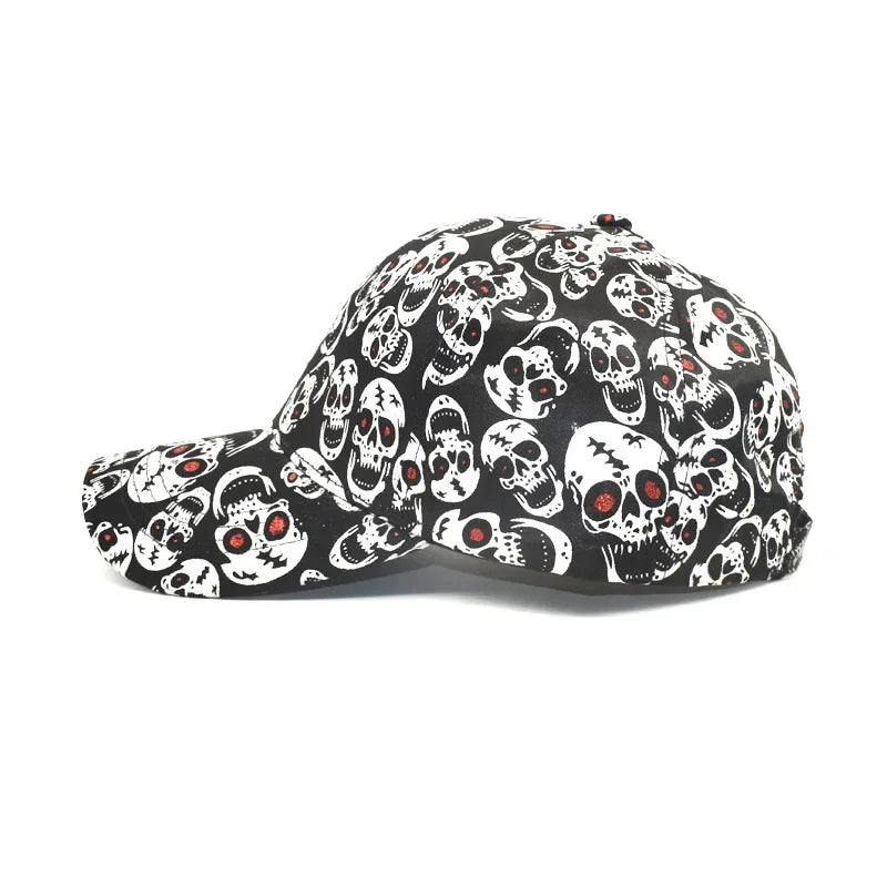 Personalized Skull Print Baseball Cap Men Women Gorros Trucker Cap Unisex Adjustable Duck Sun Hat Outdoor Anti-Sun Hip Hop