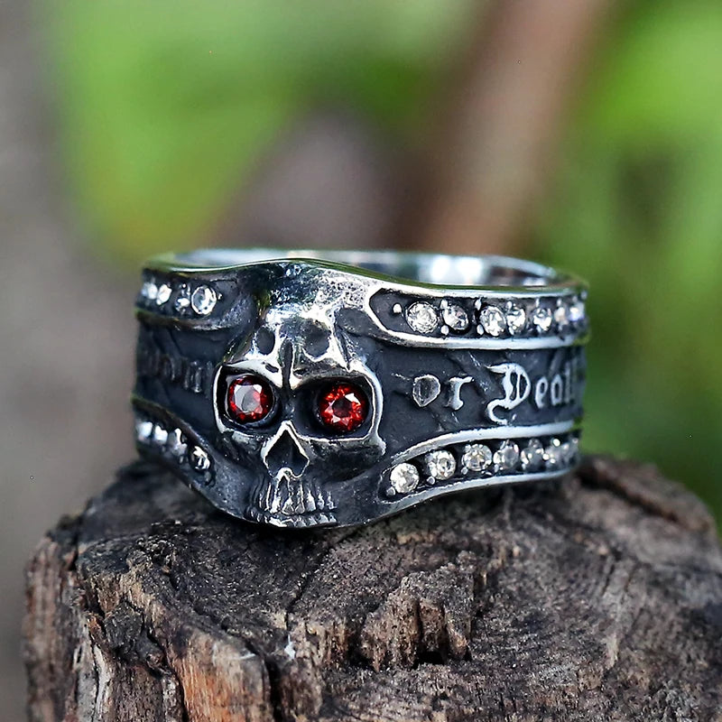 Style Stainless Steel Gothic Accessories Lost Skull Ring Anel Masculino Punk Jewelry Gift OSR731