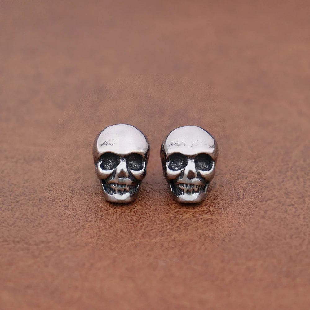 Punk Rock Skull Stud Earring for Men Stainless Steel Fashion Simple Piercing Earring Classic Personality Jewelry Wholesale