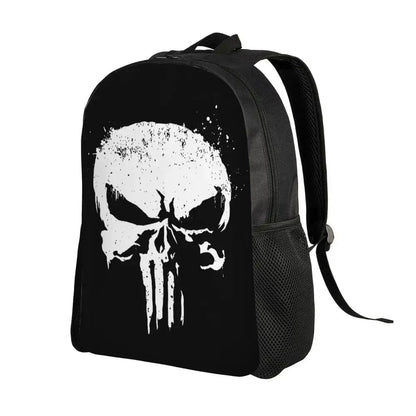 Customized Superhero Backpack Men Women Basic Bookbag for College School Punisher Skull Symbol Bags