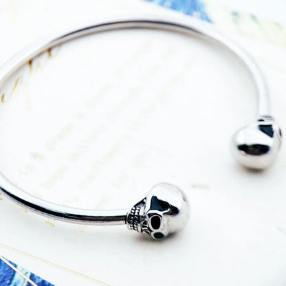 Bracelet Bangle Skull Europe Style Fashion Karma Rebel Jewelry Gift For Women Brand New Fine Sterling 925 Silver