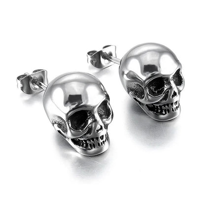 Punk Rock Skull Stud Earring for Men Stainless Steel Fashion Simple Piercing Earring Classic Personality Jewelry Wholesale