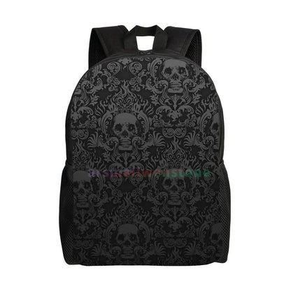 Goth Gothic Black Skull Stylish Backpack for Women Men, Durable College Book Bag for Outdoor Sports Hiking Camping Travel